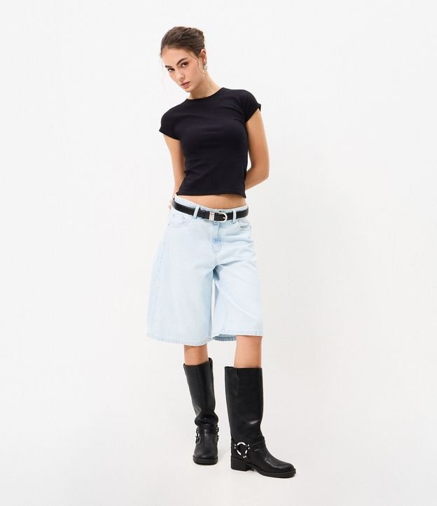 Blusa Básica en Rib con Hombro Caído 2