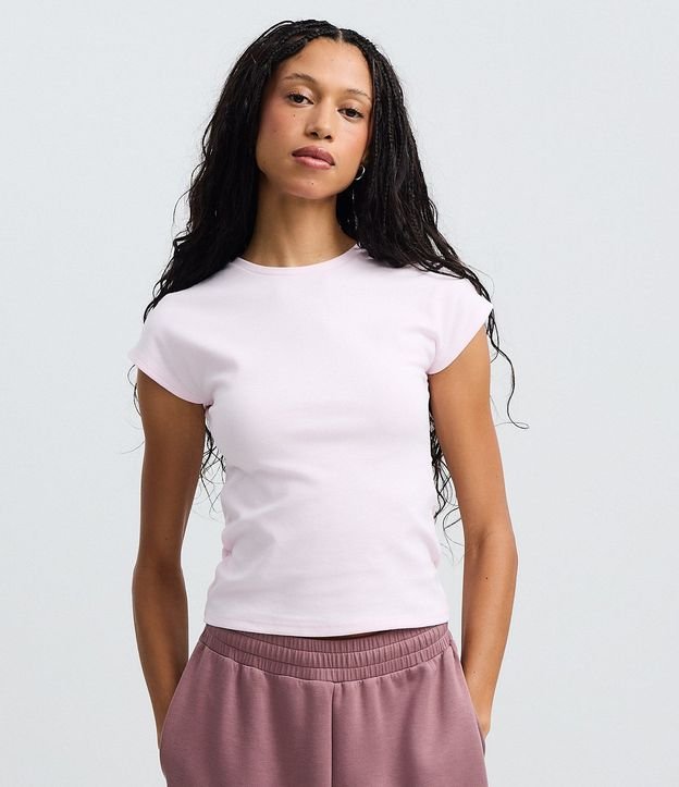 Blusa Básica en Rib con Hombro Caído