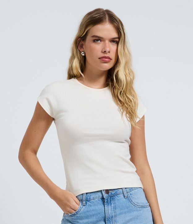 Blusa Básica en Rib con Hombro Caído