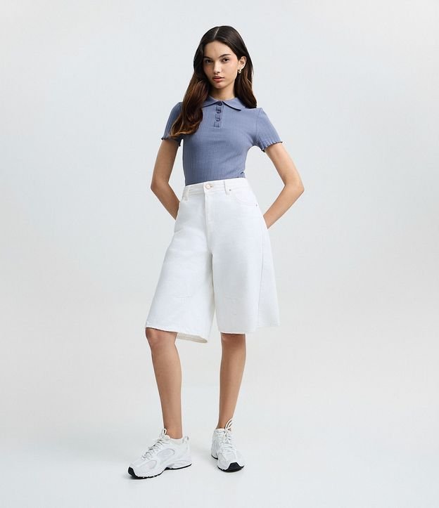 Blusa Polo con Manga Corta Frufru
