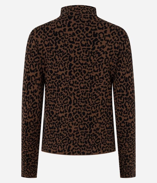 Blusa en Jacquard con Cuello Alto y Estampa de Animal Print 7