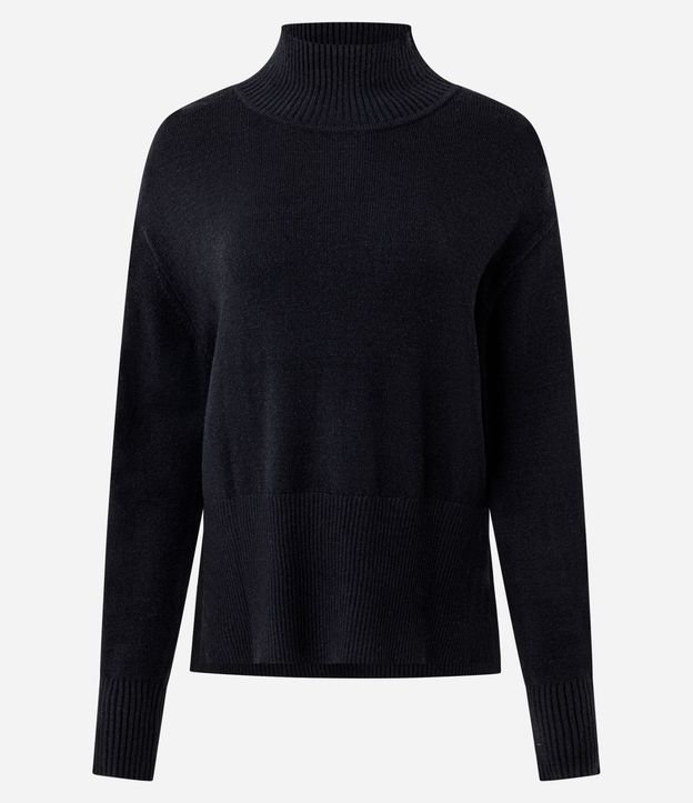 Blusa Alargada en Punto con Cuello Alto 5