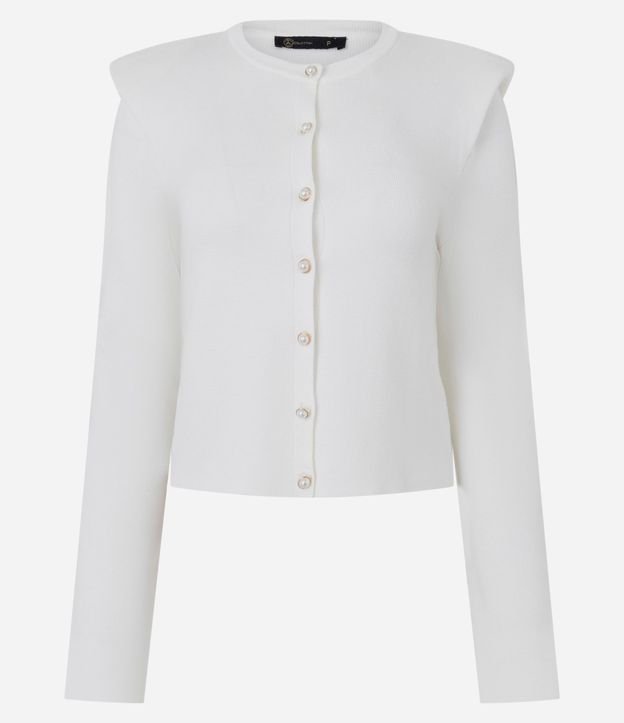 Cardigan Regular en Punto con Hombreras 5