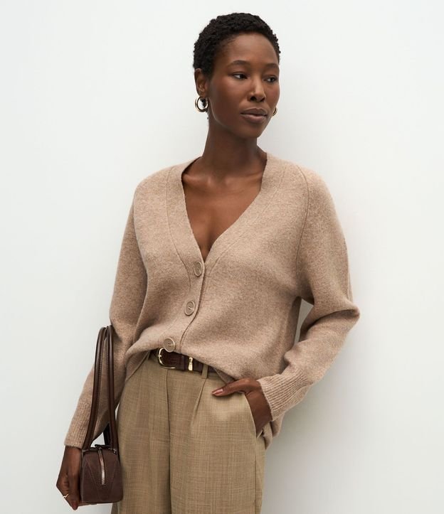 Cardigan en Punto con Botones Grandes