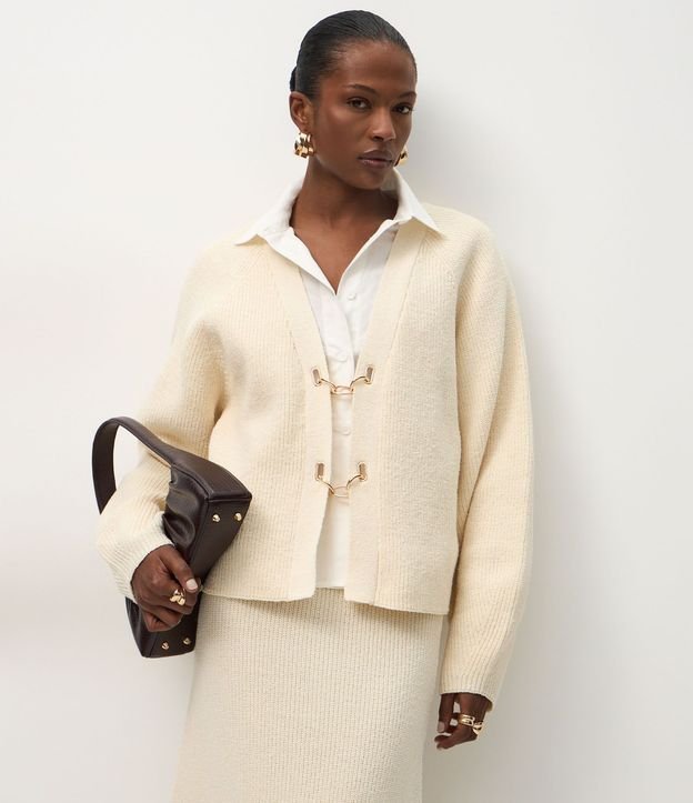 Cardigan Oversize Estructurado en Tricot con Hebillas