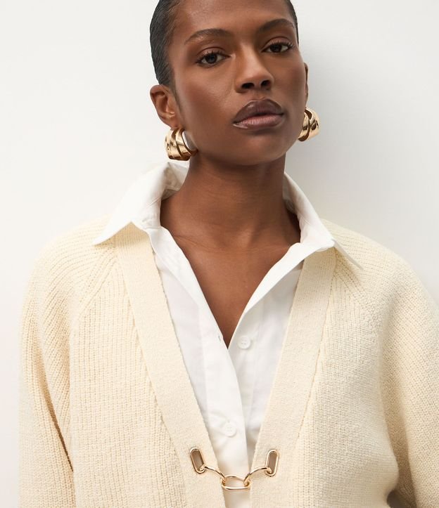 Cardigan Oversize Estructurado en Tricot con Hebillas 3