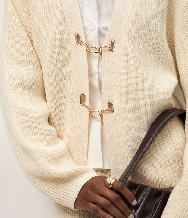 Cardigan Oversize Estructurado en Tricot con Hebillas 4