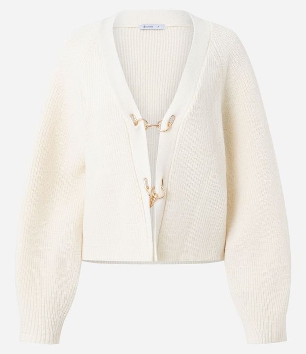 Cardigan Oversize Estructurado en Tricot con Hebillas 6