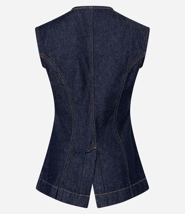 Chaleco Acinturado en Jeans con Costura Aparente 6