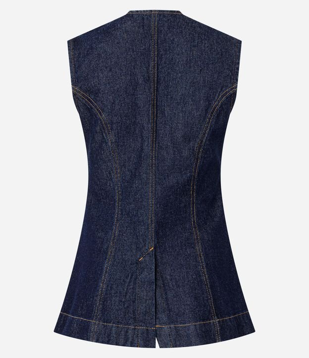 Chaleco Acinturado en Jeans con Costura Aparente 7