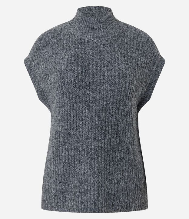 Chaleco Alargado en Punto con Mini Cuello 5