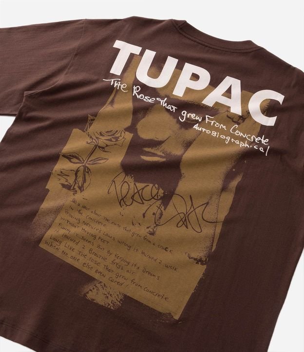 Remera Boxy en Algodón con Estampado Tupac The Rose 10