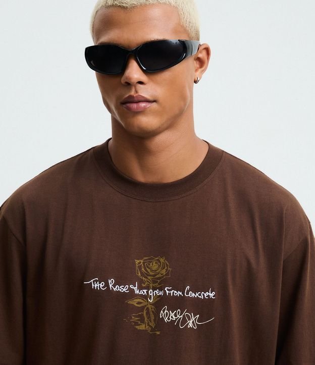 Remera Boxy en Algodón con Estampado Tupac The Rose 5