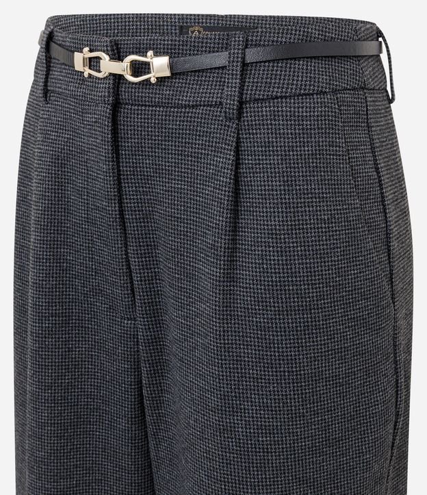 Pantalón de Cuadros en Punto Roma con Cinturón Fino 6