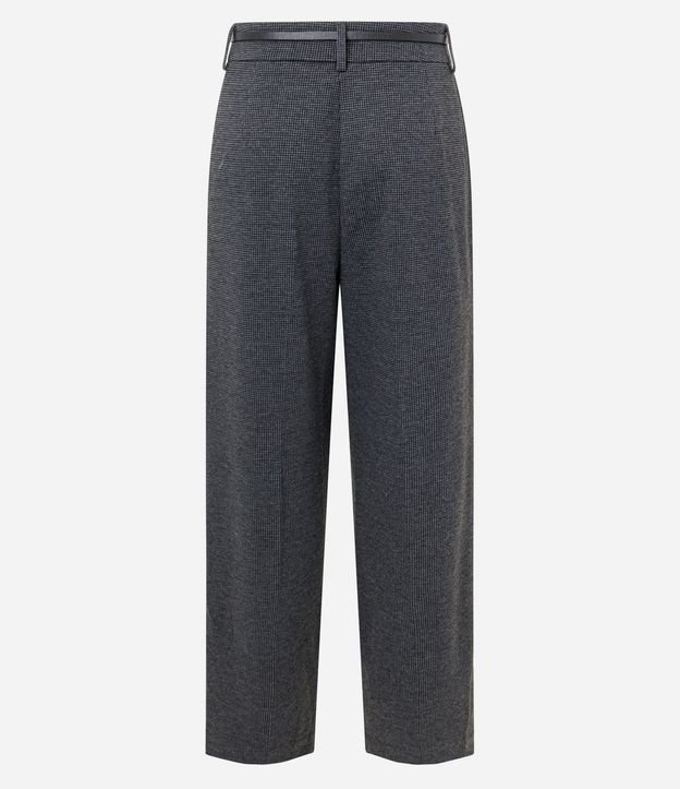 Pantalón de Cuadros en Punto Roma con Cinturón Fino 7