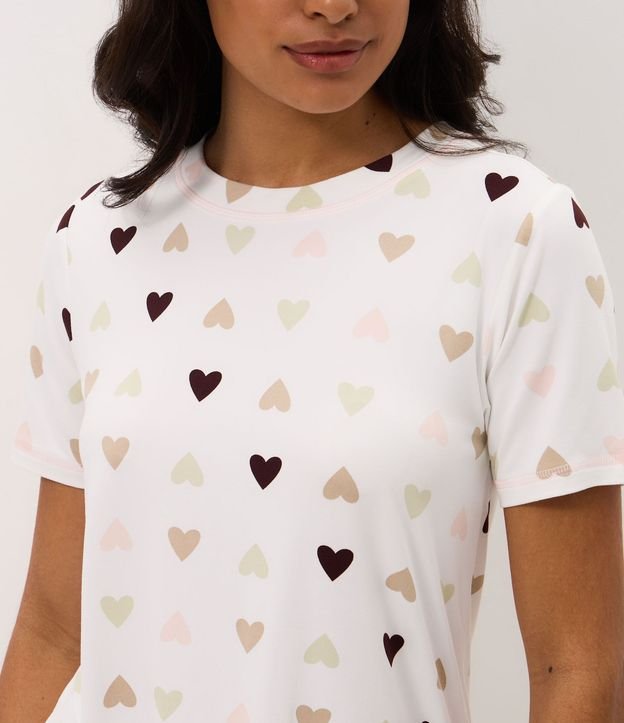 Blusa de Pijama en Peach Touch con Estampa de Corazón 3