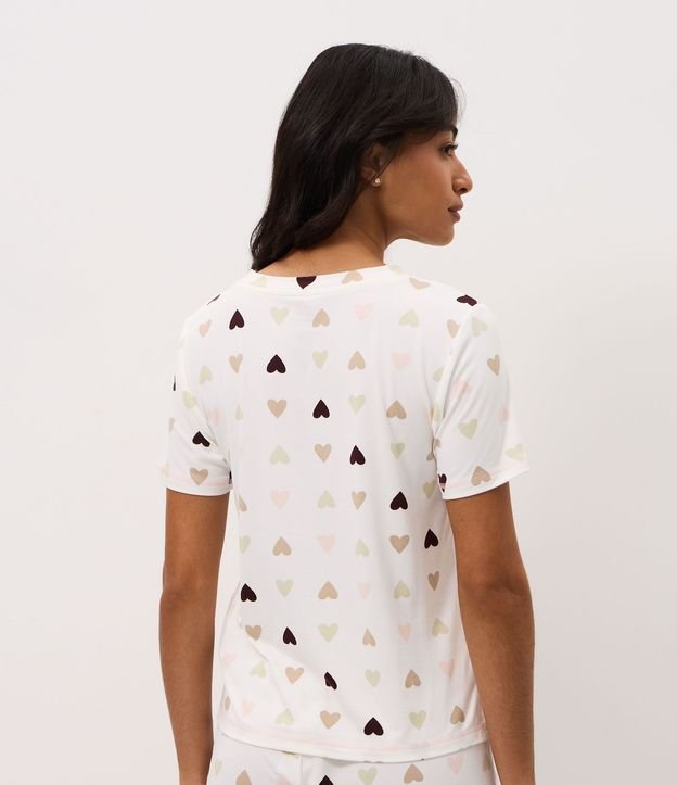 Blusa de Pijama en Peach Touch con Estampa de Corazón 4
