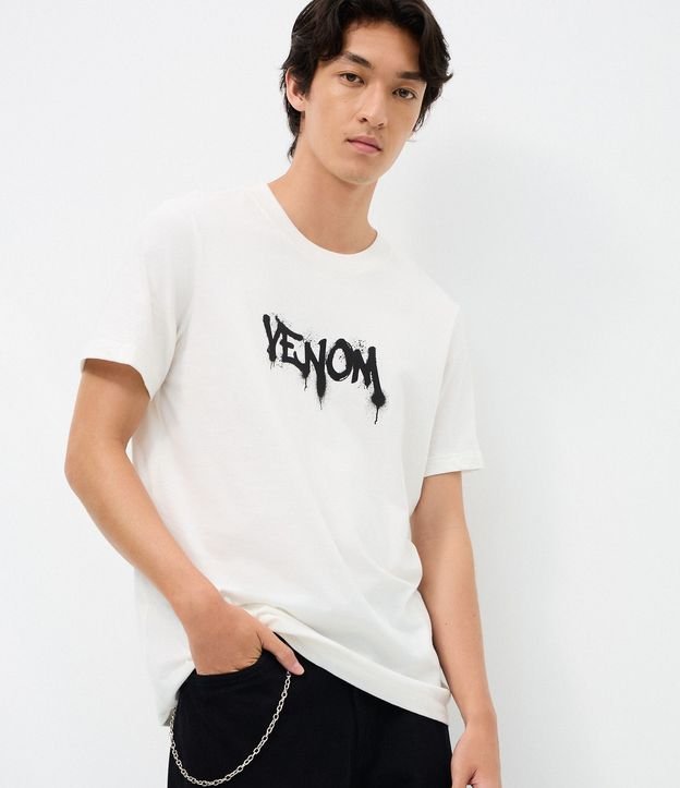 Remera Regular en Algodón con Estampa de Venom