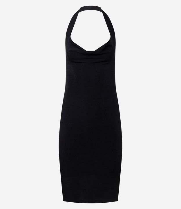 Vestido Corto en Rib con Frente Única y Fruncido 5