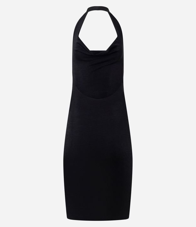Vestido Corto en Rib con Frente Única y Fruncido 7