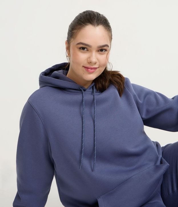 Saco Cerrado Deportivo en Algodón con Felpa y Capucha Curve & Plus Size