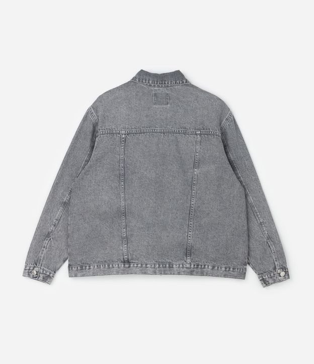 Campera Oversized en Jeans con Aplicaciones de Brillos Curve & Plus Size 5