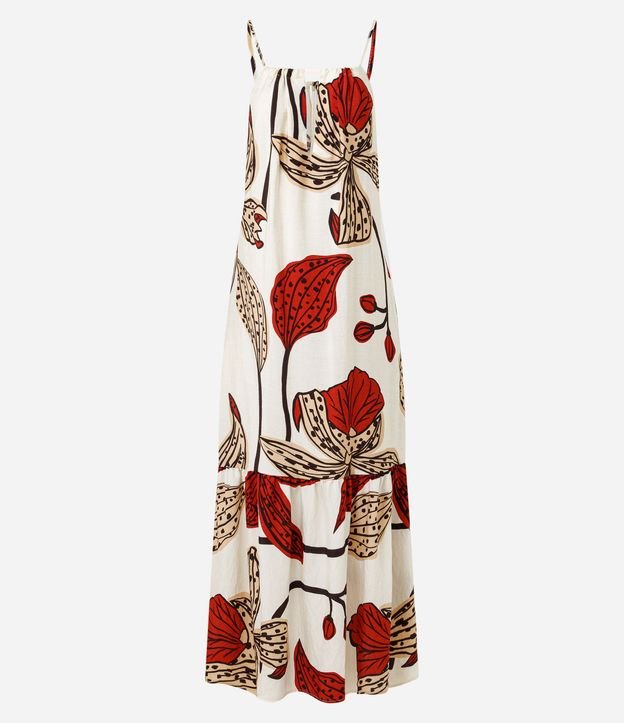 Vestido Evasê Midi en Crepé con Estampado Floral 6