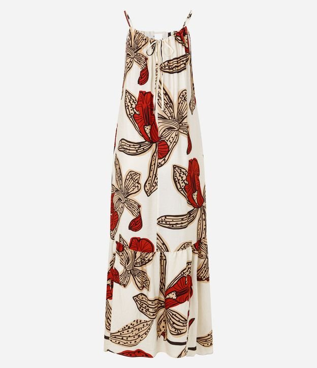 Vestido Evasê Midi en Crepé con Estampado Floral 7