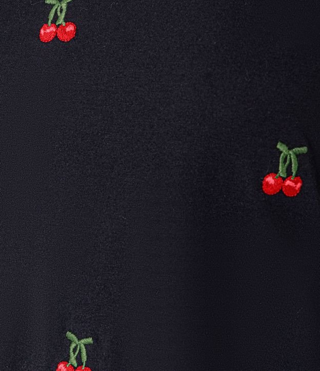 Blusa Slim en Algodón con Bordado Cereza y Manga Abullonada 6