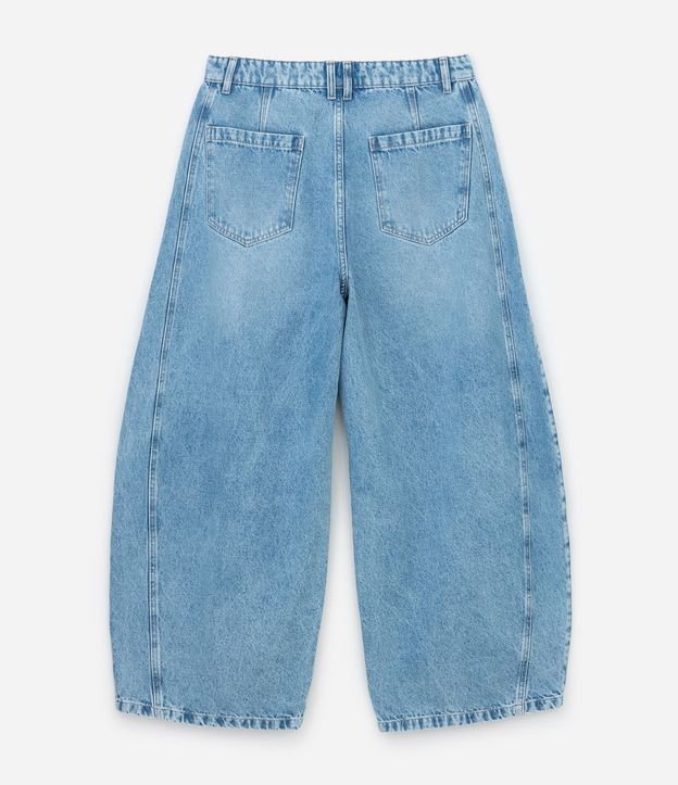 Pantalón Barrel en Jeans con Recortes y Pences 6