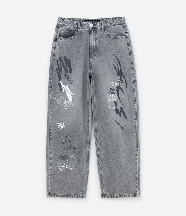 Pantalón Super Baggy en Jeans con Estampa Grafite 5