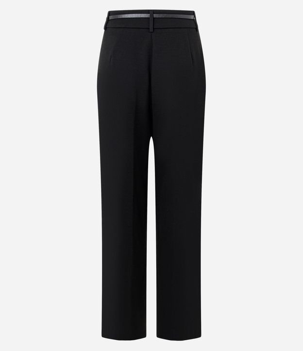 Pantalón Recto en Punto Roma con Cinto Fino 6
