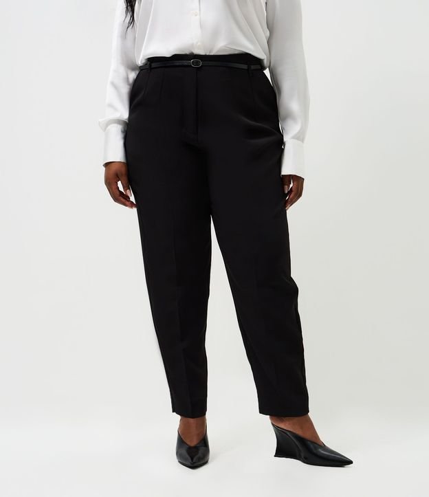 Pantalón carrot Sastre con Cinturón y Bolsillos Curve y Plus Size 2