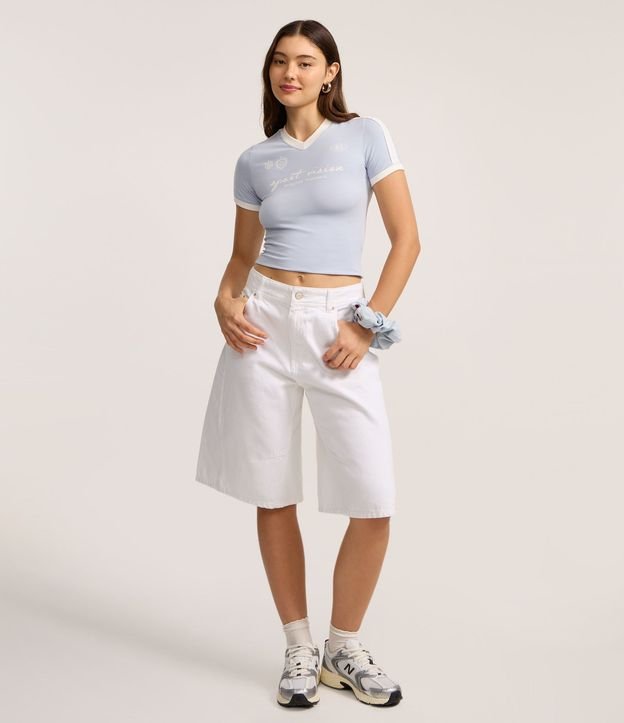 Blusa en Algodón con Contraste y Estampado Sportcore 2
