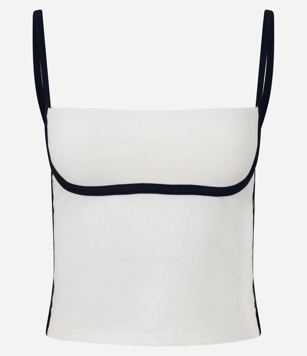 Blusa en Cotton con Detalle Contrastante 3