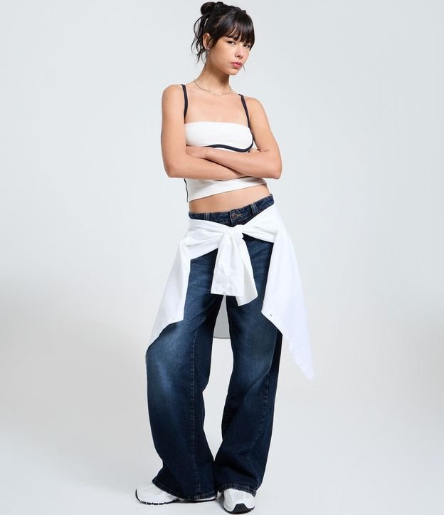 Blusa en Cotton con Detalle Contrastante 2