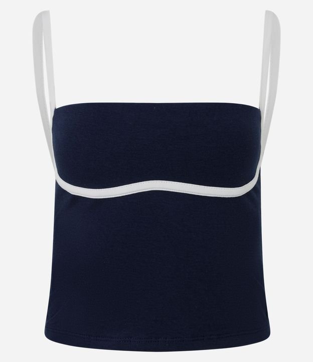 Blusa en Cotton con Detalle Contrastante 4