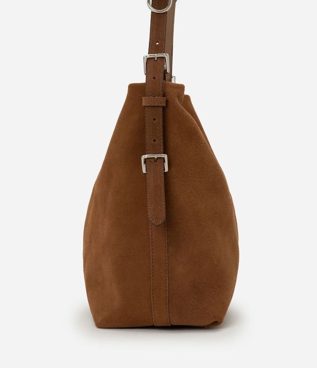 Bolsa Hobo en Cuero con Hebillas Metalizadas 4