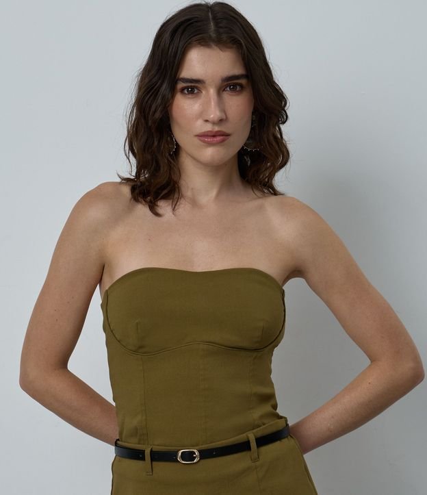 Blusa sin Breteles en Bengalina con Recorte en el Busto 3