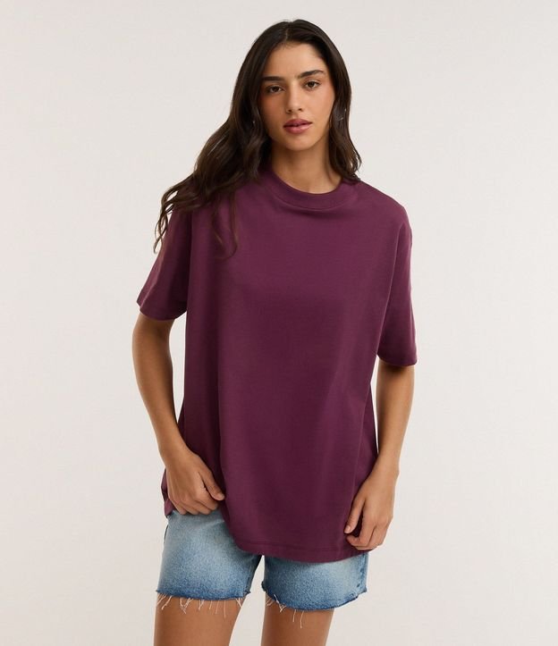 Remera Oversized en Algodón con Manga Corta