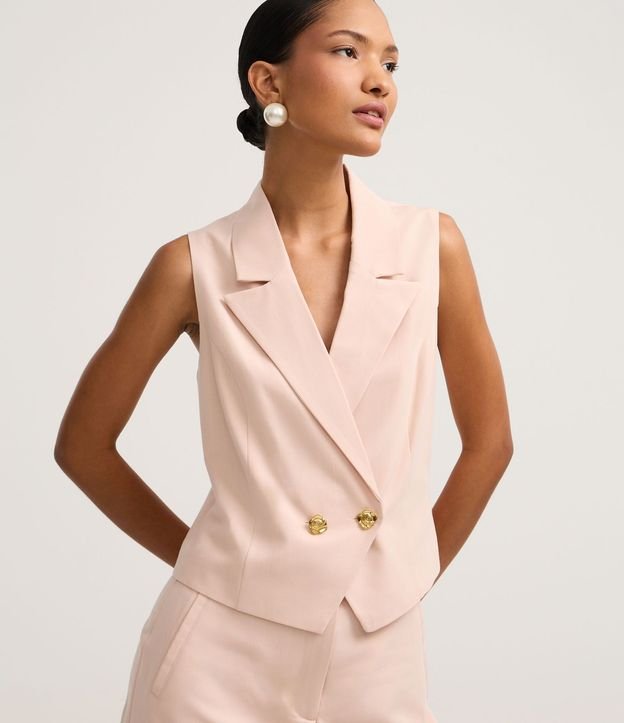 Chaleco Sastre con Cuello Blazer  com Rayas de Cera 2