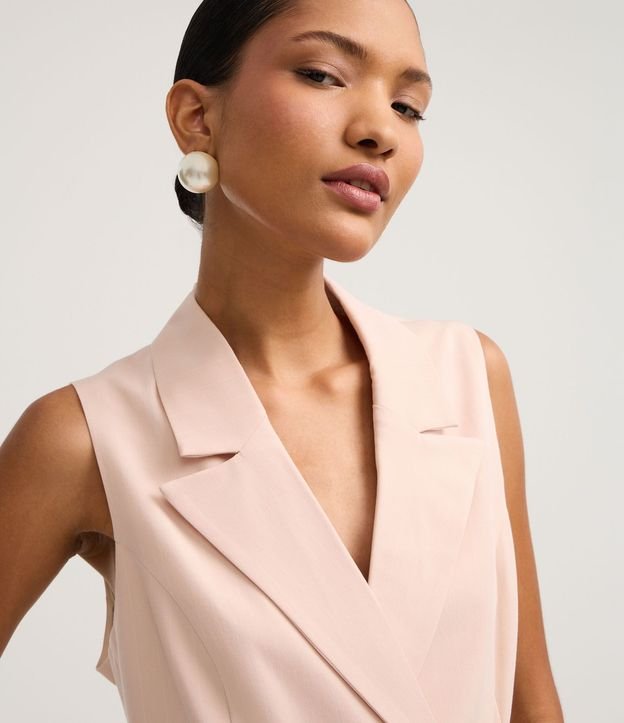 Chaleco Sastre con Cuello Blazer  com Rayas de Cera 4