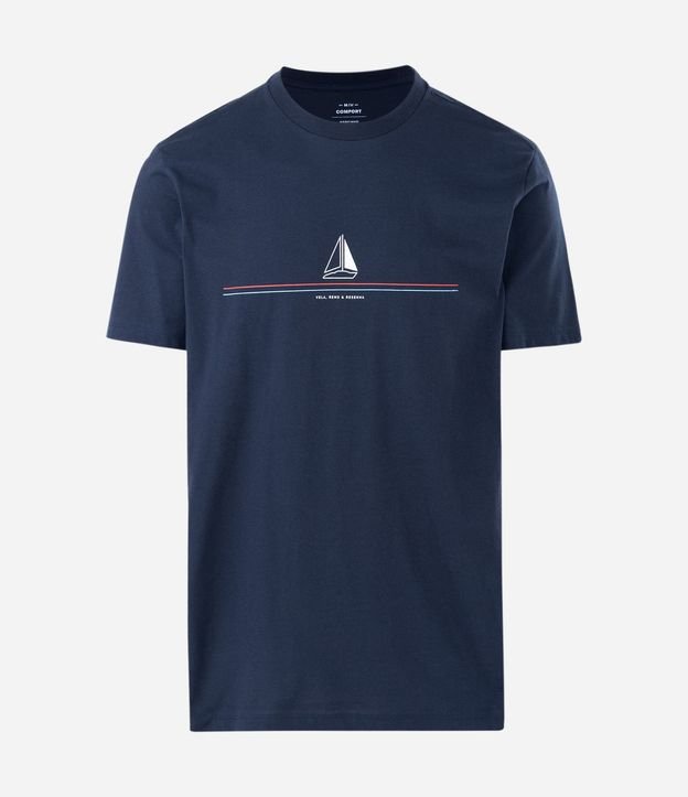 Remera Manga Corta con Estampado de Barco y Lettering 5