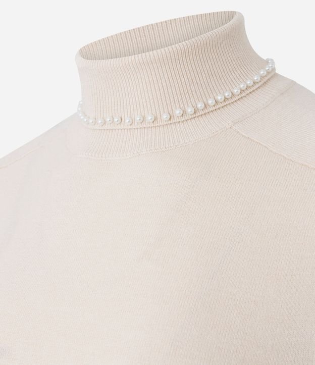 Blusa Regular en Punto con Aplicación de Lunares en el Cuello 6