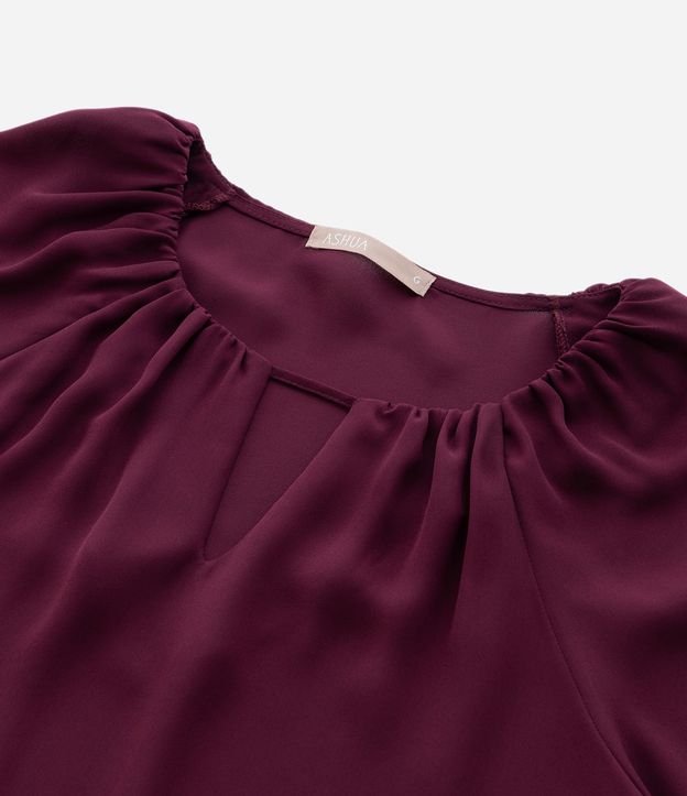 Blusa Bata en Crepé con Manga 3/4 y Franzidos Curve & Plus Size 10
