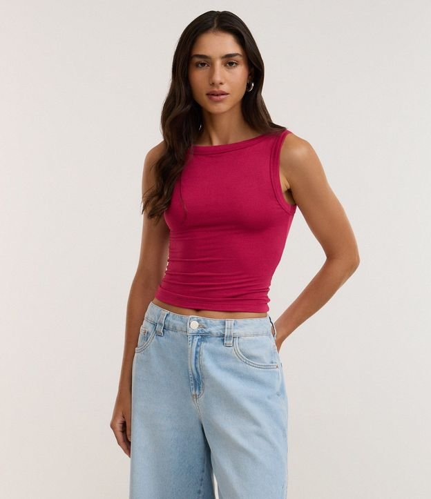 Blusa sin Manga con Escote Canoa