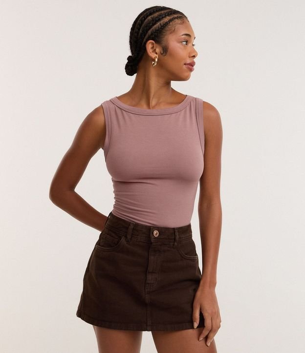 Blusa sin Manga con Escote Canoa