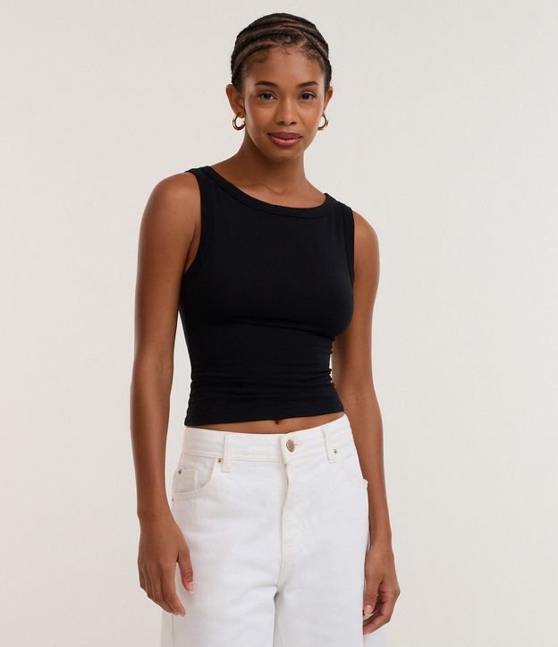 Blusa sin Manga con Escote Canoa