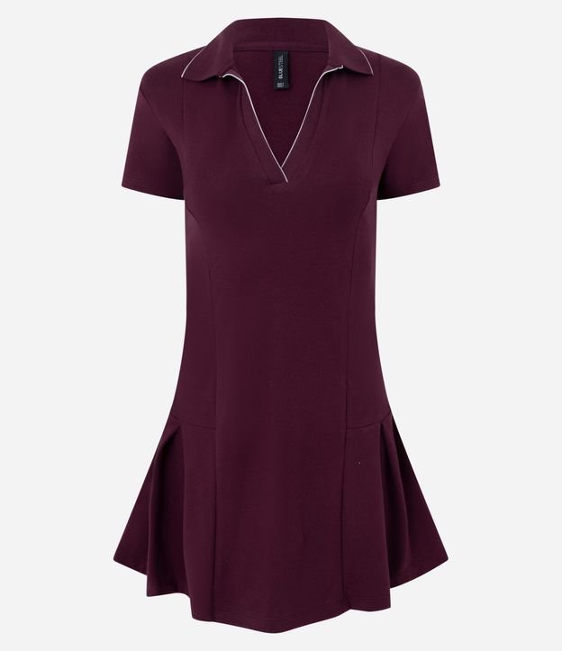Vestido corto Sportcore en Rib con Cuello Polo Contrastante 4