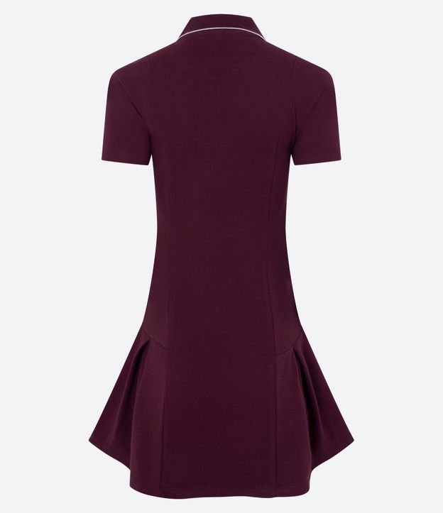 Vestido corto Sportcore en Rib con Cuello Polo Contrastante 5